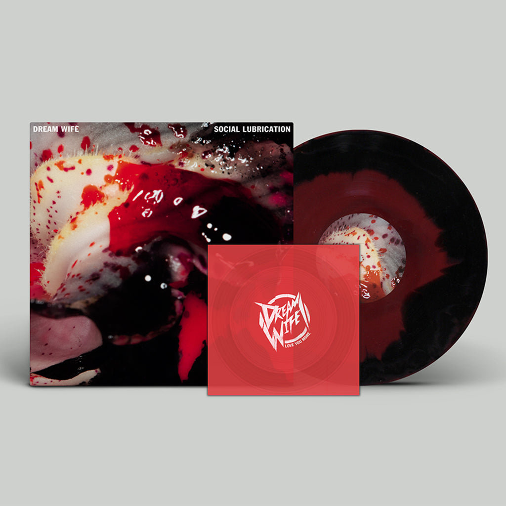DREAM WIFE - Social Lubrication - Deluxe Edition (w/ Alternative Cover & Bonus Flexi) - LP - Gatefold Deep Red & Black Vinyl