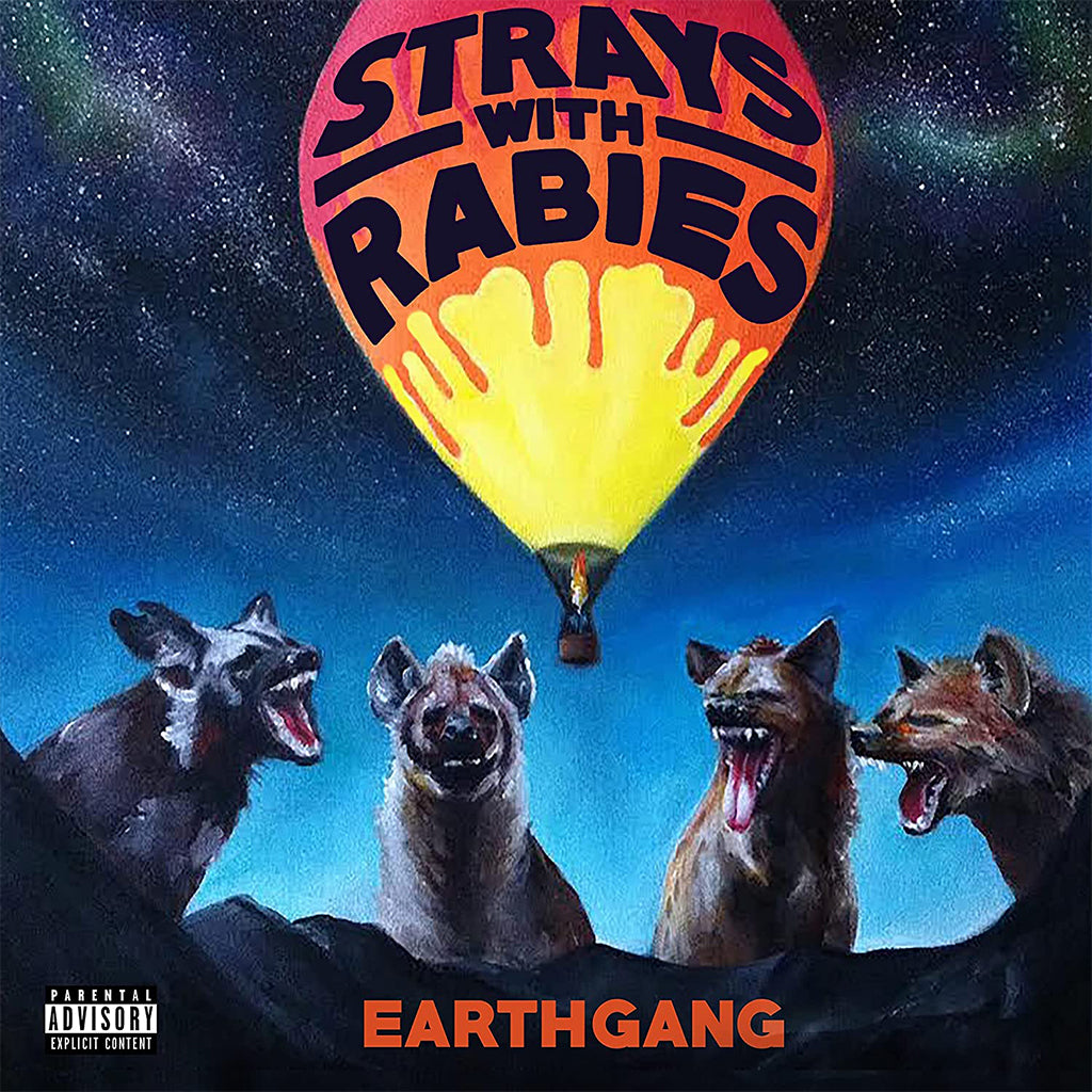 EARTHGANG - Strays With Rabies (2023 Repress) - 2LP - Ghostly Clear / Cobalt & Neon Coral Vinyl