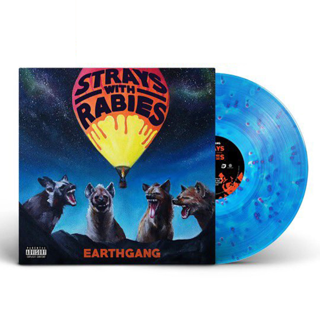 EARTHGANG - Strays With Rabies (2023 Repress) - 2LP - Ghostly Clear / Cobalt & Neon Coral Vinyl
