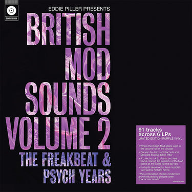 VARIOUS / EDDIE PILLER PRESENTS - British Mod Sounds of The 1960s Volume 2: The Freakbeat & Psych Years (w/ SIGNED Print) - 6LP - Purple Vinyl Box Set
