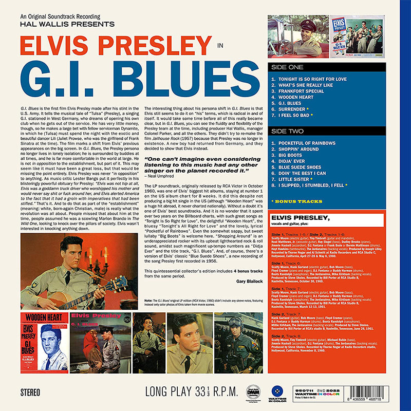 ELVIS PRESLEY - G.I. Blues (w/ 4 Bonus Tracks) - LP - 180g Blue Vinyl