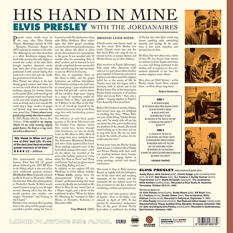 ELVIS PRESLEY - His Hand In Mine [w/ 4 Bonus Tracks] - LP - 180g Bronze Vinyl