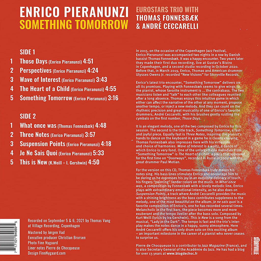 ENRICO PIERANUNZI - Something Tomorrow - LP - Vinyl