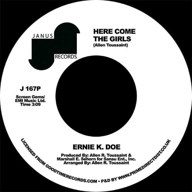 ERNIE K. DOE - Here Come The Girls / Back Street Lover - 7" - Vinyl [RSD2021-JUL 17]