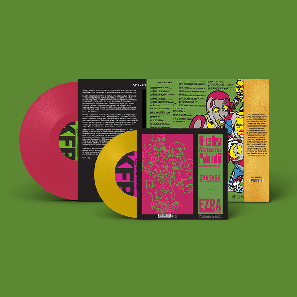FELA KUTI - Shakara - 50th Anniversary Edition - LP - Gatefold Pink Vinyl & Bonus 7" - Yellow Vinyl