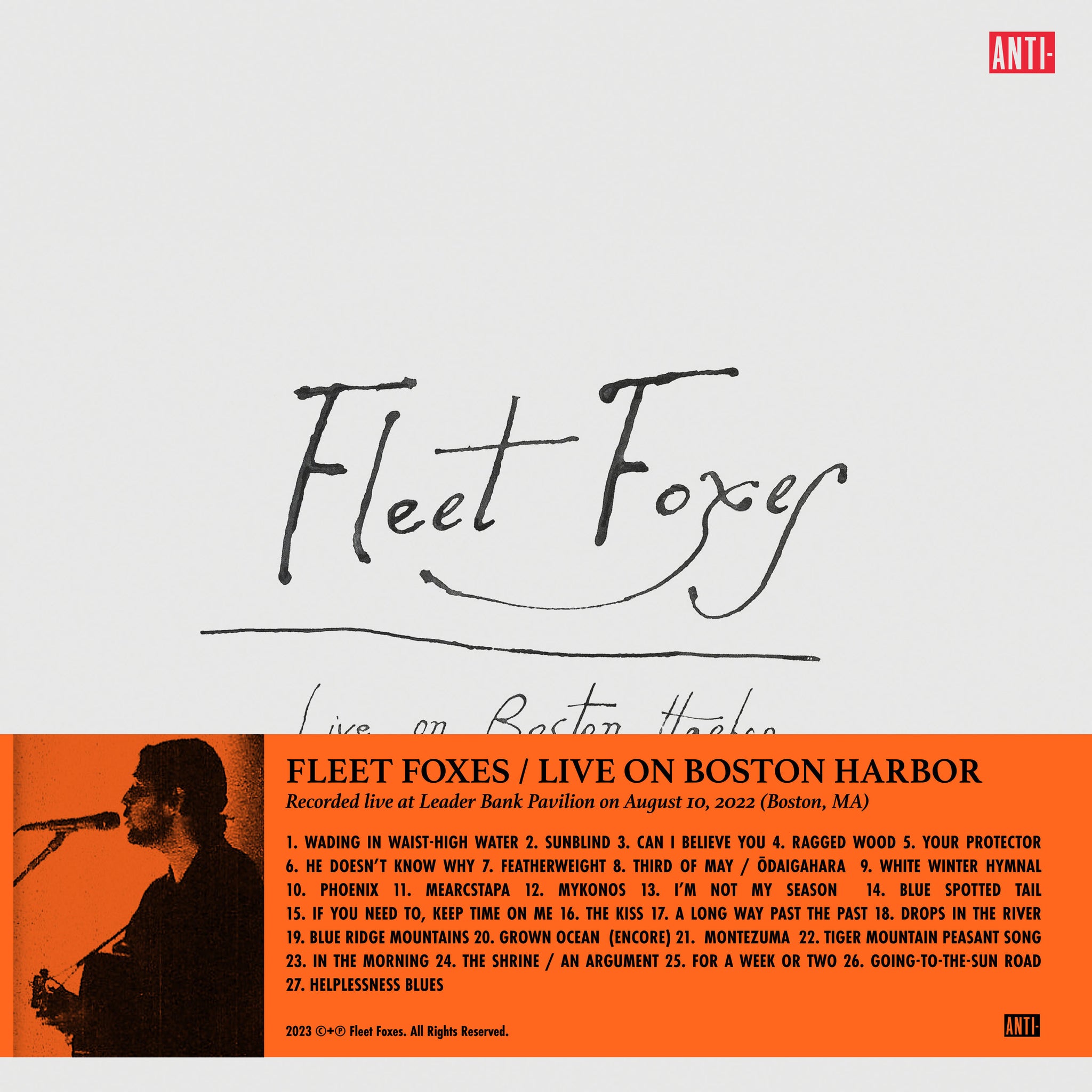 FLEET FOXES - Live On Boston Harbor - 3 LP - Black Vinyl  [RSD 2024]