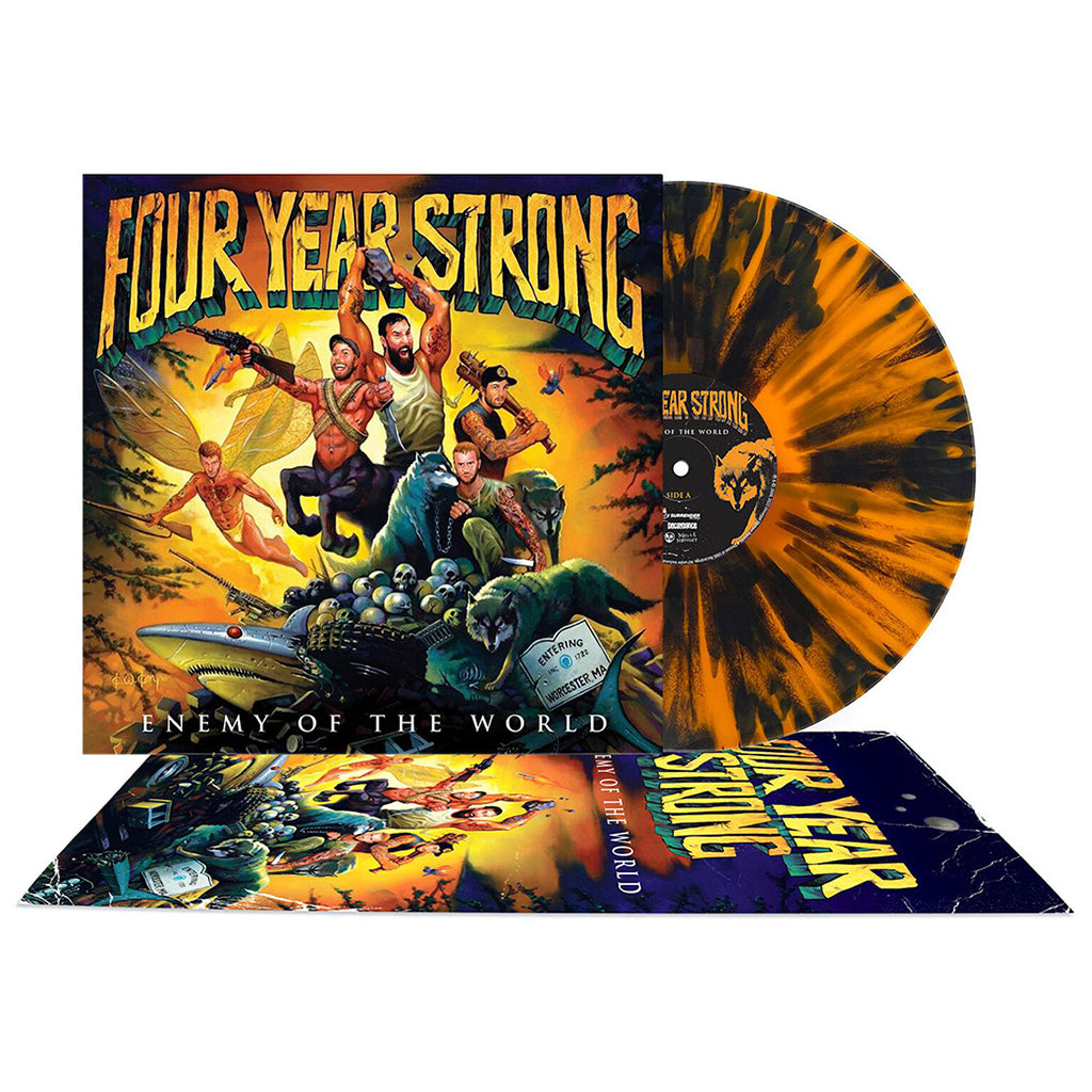 FOUR YEAR STRONG - Enemy Of The World (2022 Reissue) - LP + Poster - Orange w/ Black Splatter Vinyl