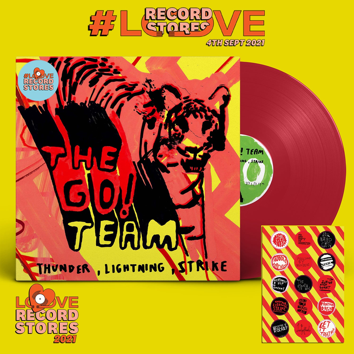 THE GO! TEAM - Thunder, Lightning, Strike (LRS 2021) - LP + Sticker Sheet - Magenta Vinyl [SEP 4]