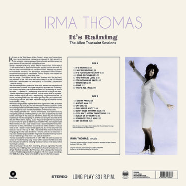 IRMA THOMAS - It's Raining - The Allen Toussaint Sessions (Waxtime Edition) - LP - 180g Vinyl
