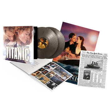JAMES HORNER - Titanic - Original Soundtrack (2023 Reissue w/ Poster & Replica Print) - 2LP - Deluxe Gatefold 180g Silver & Black Marbled Vinyl