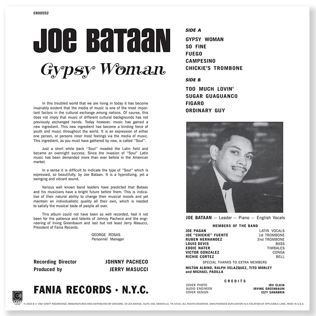 JOE BATAAN - Gypsy Woman (Remastered) - LP - 180g Vinyl