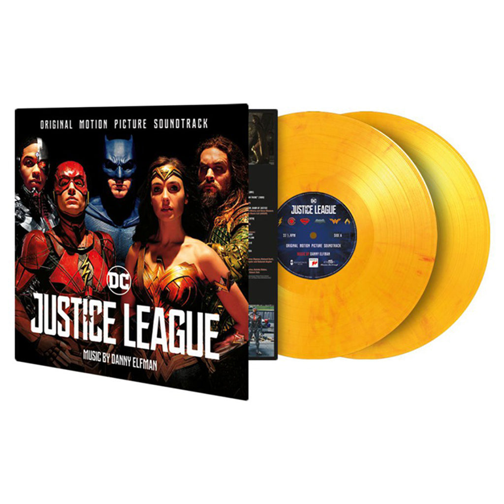 DANNY ELFMAN - Justice League - Original Soundtrack - 2LP (w/ Sticker Sheet of Characters) - Gatefold 180g Flaming Coloured Vinyl