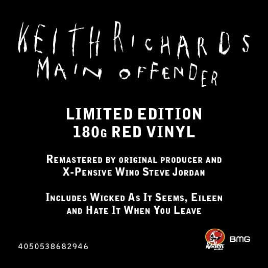 KEITH RICHARDS - Main Offender (Remastered) - LP - 180g Red Vinyl