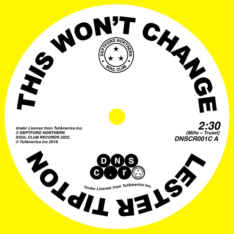LESTER TIPTON / EDWARD HAMILTON - This Won’t Change / Baby Don’t You Weep - 7" - Transparent Yellow Vinyl [RSD 2022 - DROP 2]