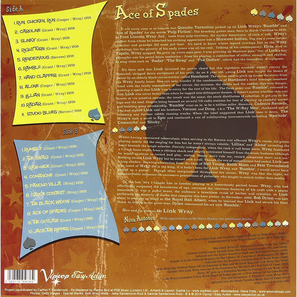 LINK WRAY - Ace of Spades (w/ Bonus CD) - LP - Orange Vinyl