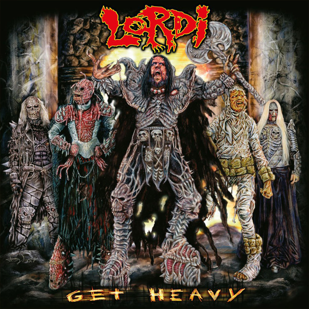 LORDI - Get Heavy (2023 Reissue w/ 2 Bonus Tracks) - LP - Gatefold 180g Silver & Dark Green Marbled Vinyl