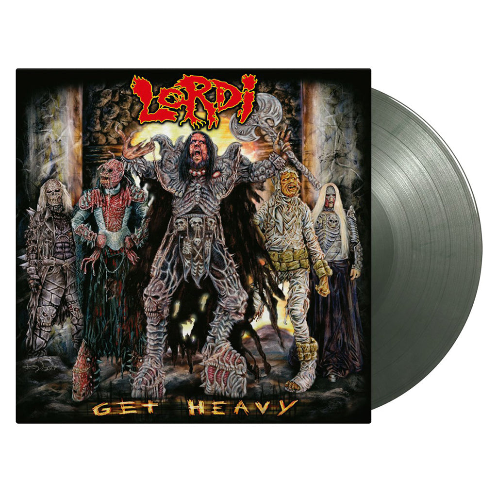 LORDI - Get Heavy (2023 Reissue w/ 2 Bonus Tracks) - LP - Gatefold 180g Silver & Dark Green Marbled Vinyl