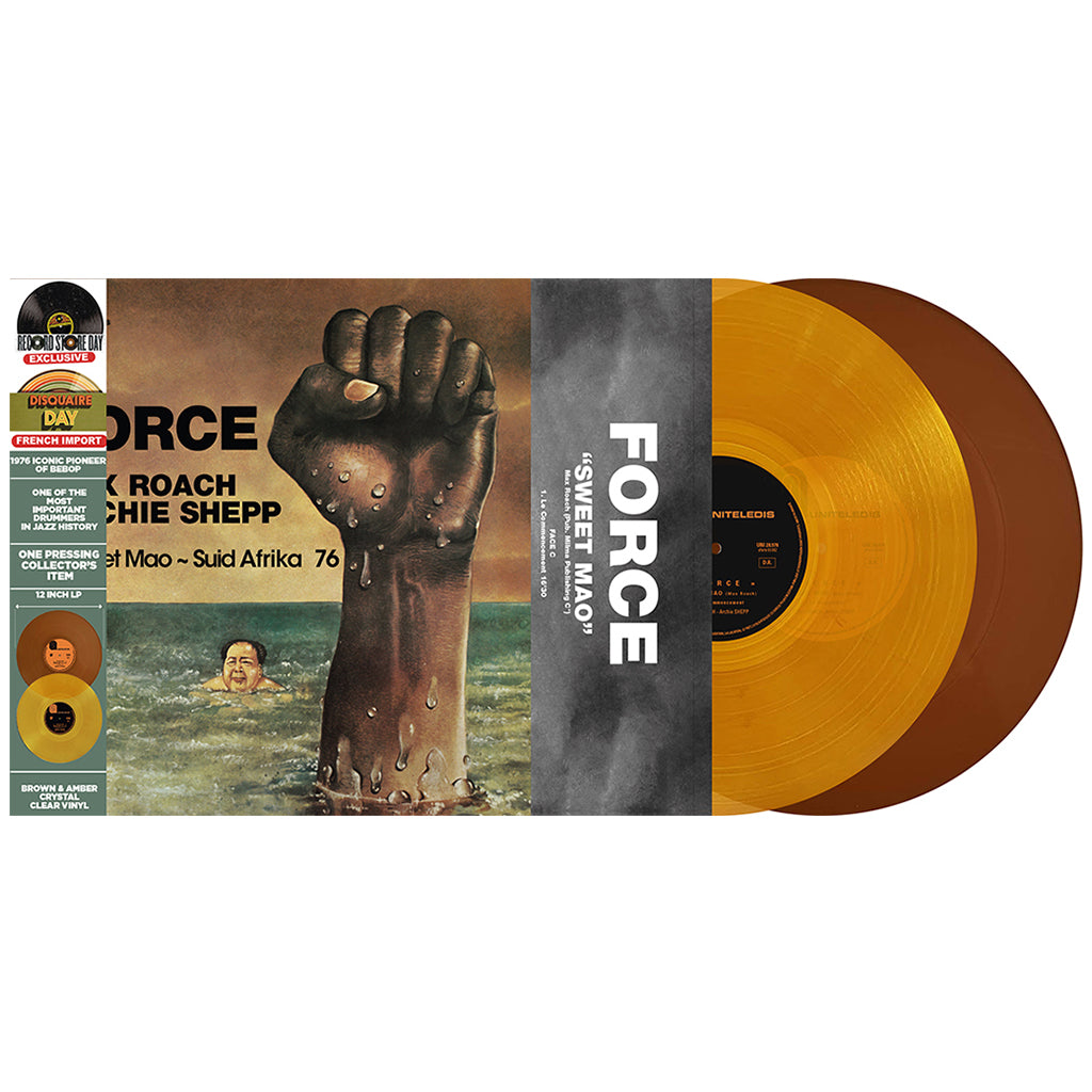 MAX ROACH & ARCHIE SHEPP - Force - Sweet Mao - Suid Afrika 76 - 2LP - Deluxe Gatefold Brown & Amber Crystal Clear Vinyl [RSD23]