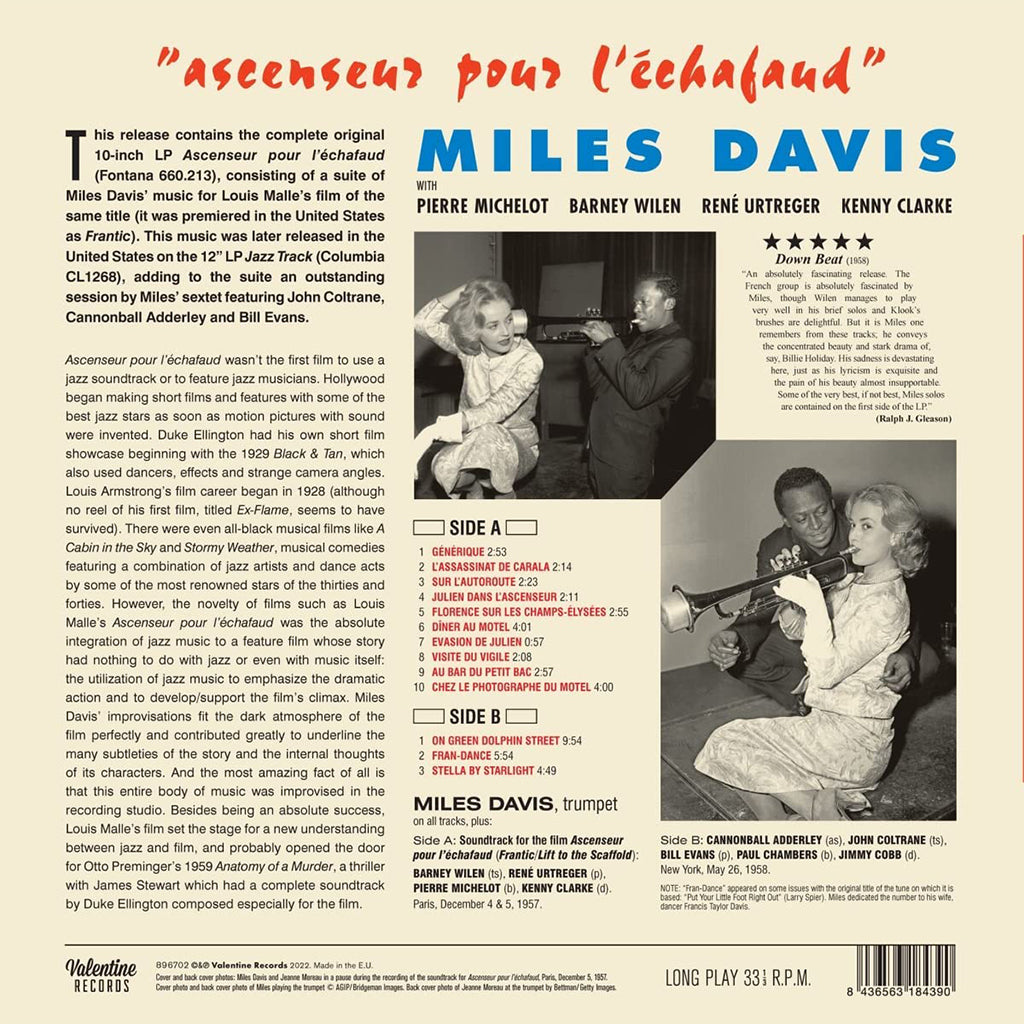 MILES DAVIS - Ascensour Pour L'echafaud - LP - Gatefold 180g Vinyl