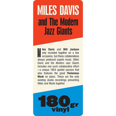 MILES DAVIS - Miles Davis And The Modern Jazz Giants (Jazz Wax Edition) - LP - Gatefold 180g Vinyl