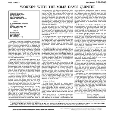 MILES DAVIS QUINTET - Workin' With The Miles Davis Quintet (All Analog Remaster) - LP - 180g Vinyl