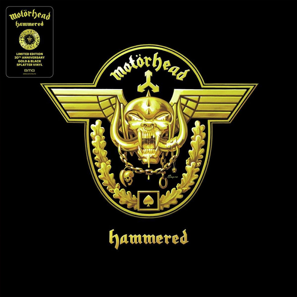 MOTORHEAD - Hammered (20th Anniversary Ed.) - LP - Gold & Black Splatter Vinyl