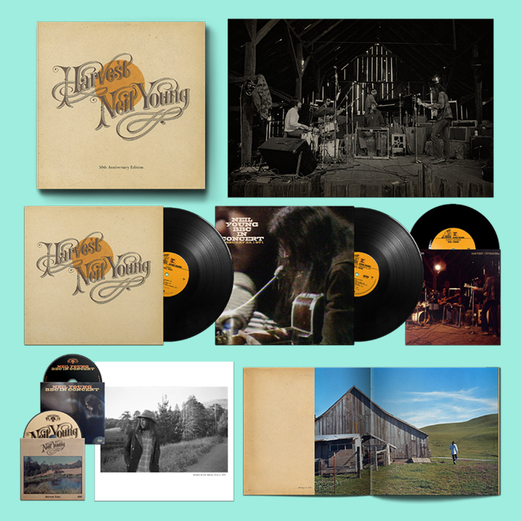 NEIL YOUNG - Harvest - 50th Anniversary Edition (w/ Poster & Lithograph Print) - 2LP / 7"/ 2DVD / Book - Deluxe Vinyl Box Set