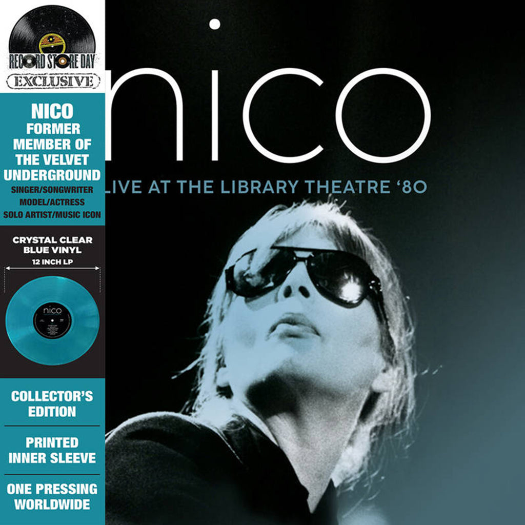 NICO - Live At The Library Theatre '80 (w/ Obi Strip) - LP - Deluxe Crystal Clear Blue Vinyl [RSD23]