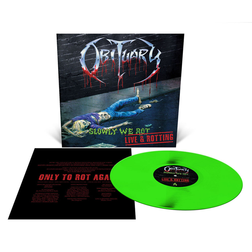 OBITUARY - Slowly We Rot - Live and Rotting - LP - Slime Green Vinyl