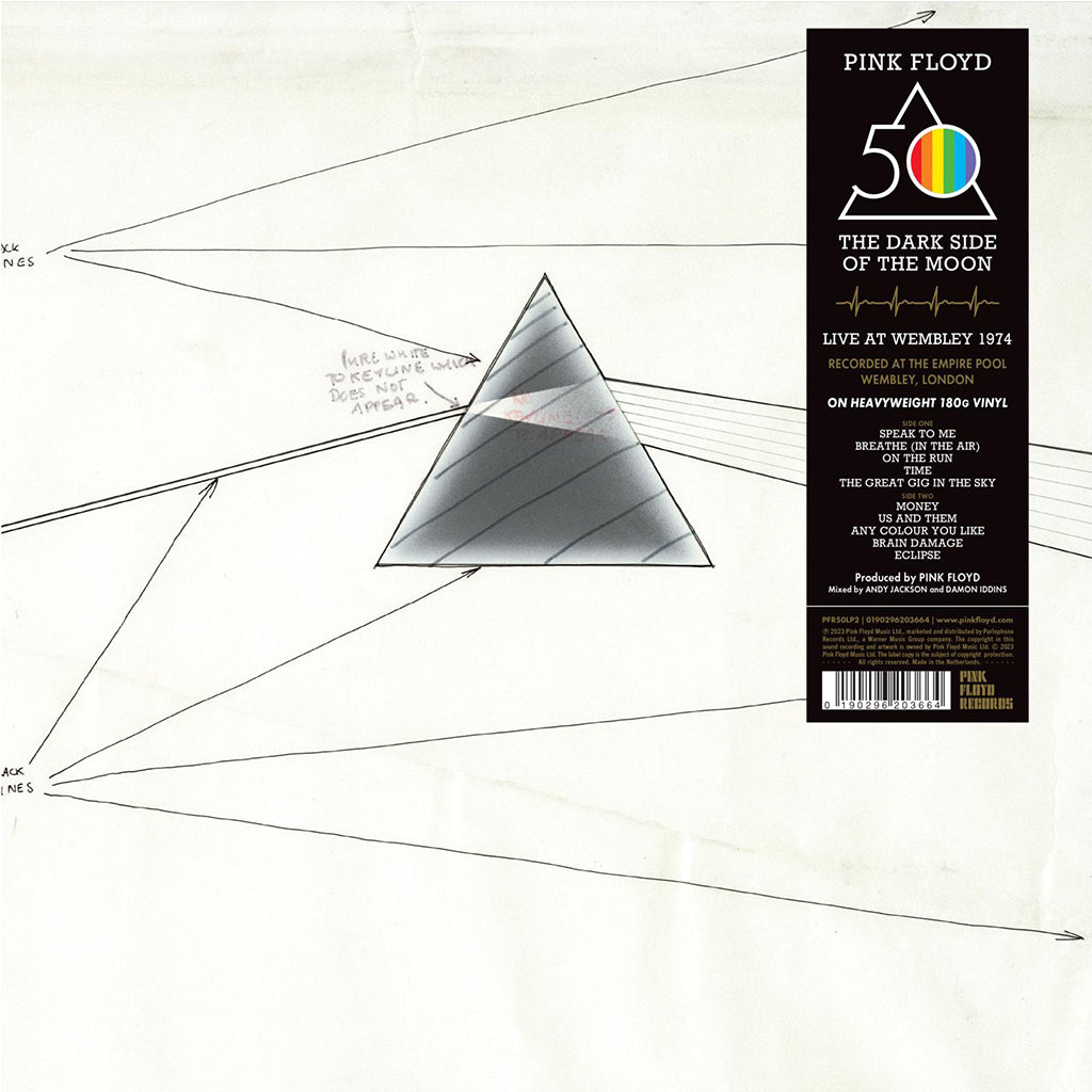 PINK FLOYD - The Dark Side Of The Moon - Live At Wembley 1974 (w/ 2 Posters) - LP - Gatefold 180g Vinyl