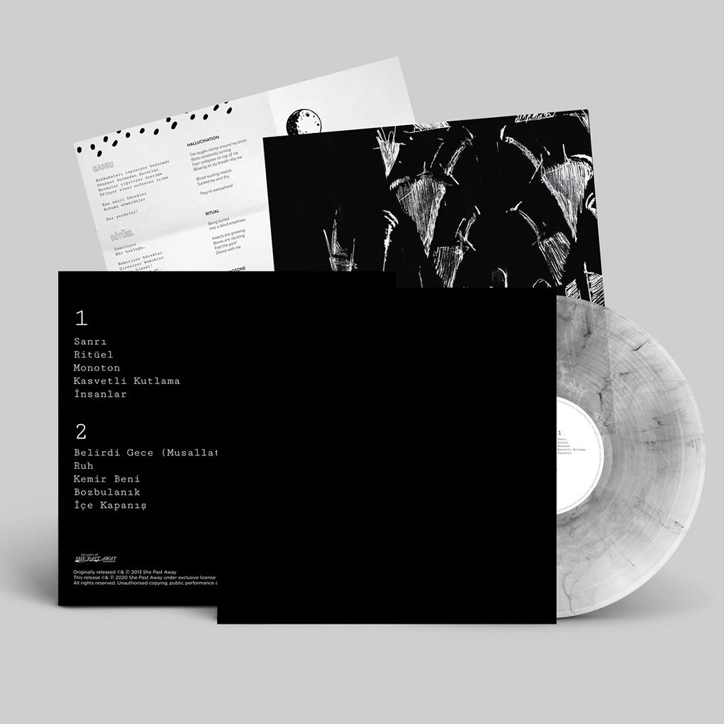 SHE PAST AWAY - Belirdi Gece (10th Anniversary Edition) - LP - Transparent White w/ Black Smoke Vinyl