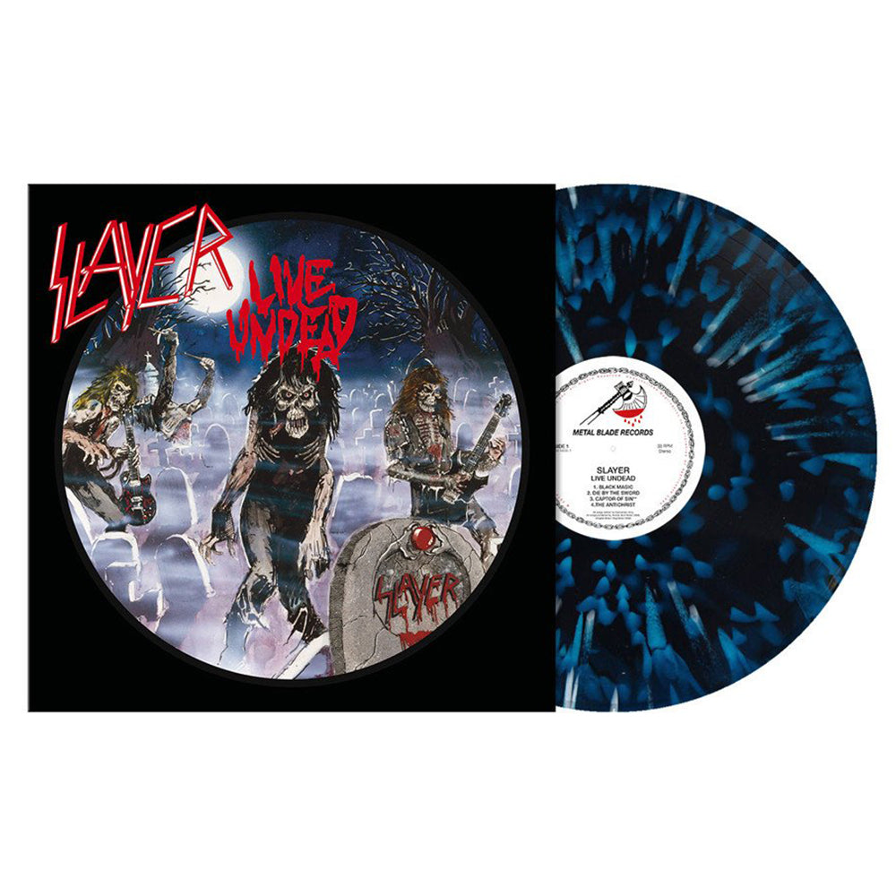 SLAYER - Live Undead (2021 Reissue w/ Poster) - LP - Blue / White / Black Splatter Vinyl