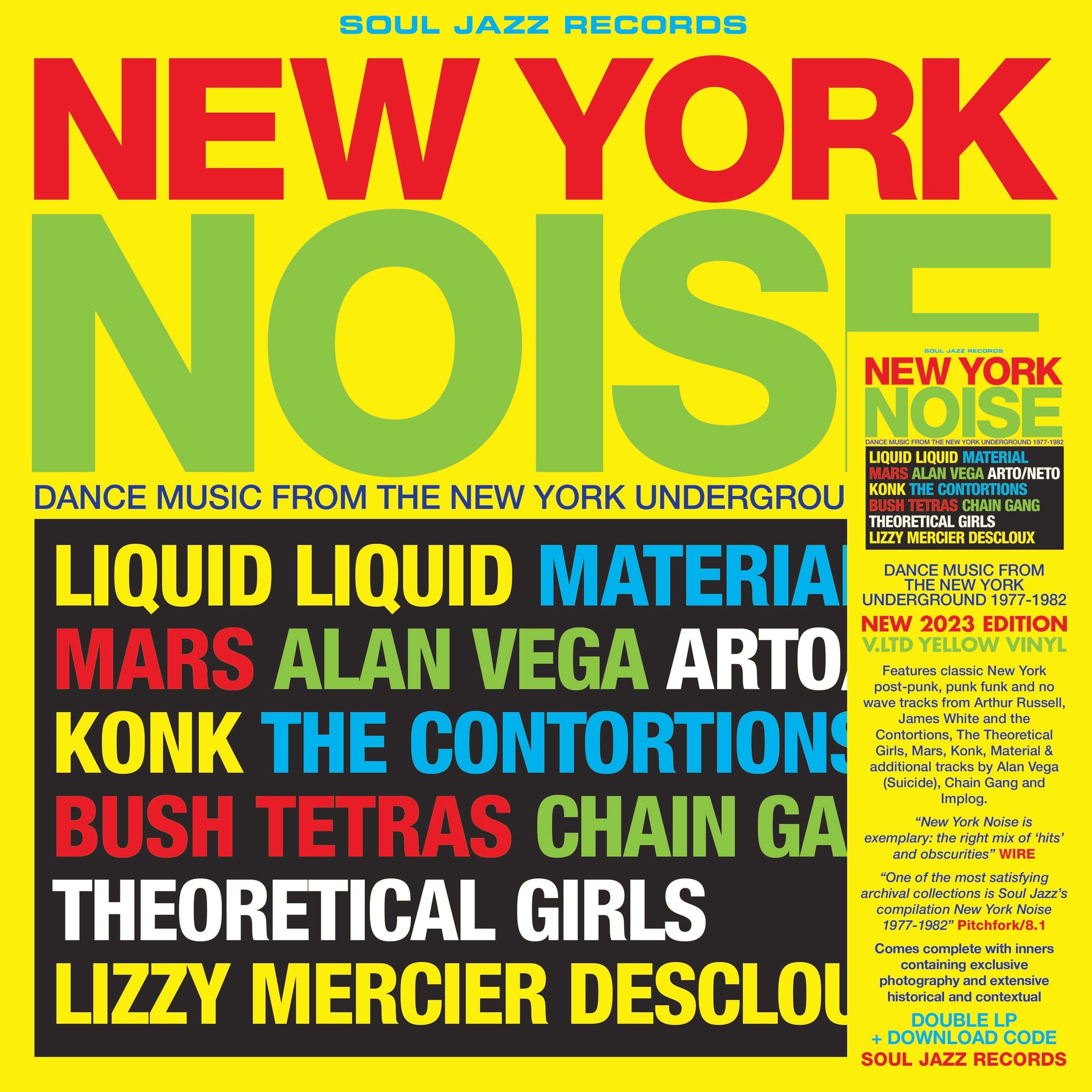 VARIOUS - Soul Jazz Records Presents: New York Noise: Dance Music from The New York Underground 1978-82 - 2LP - Yellow Vinyl [RSD23]