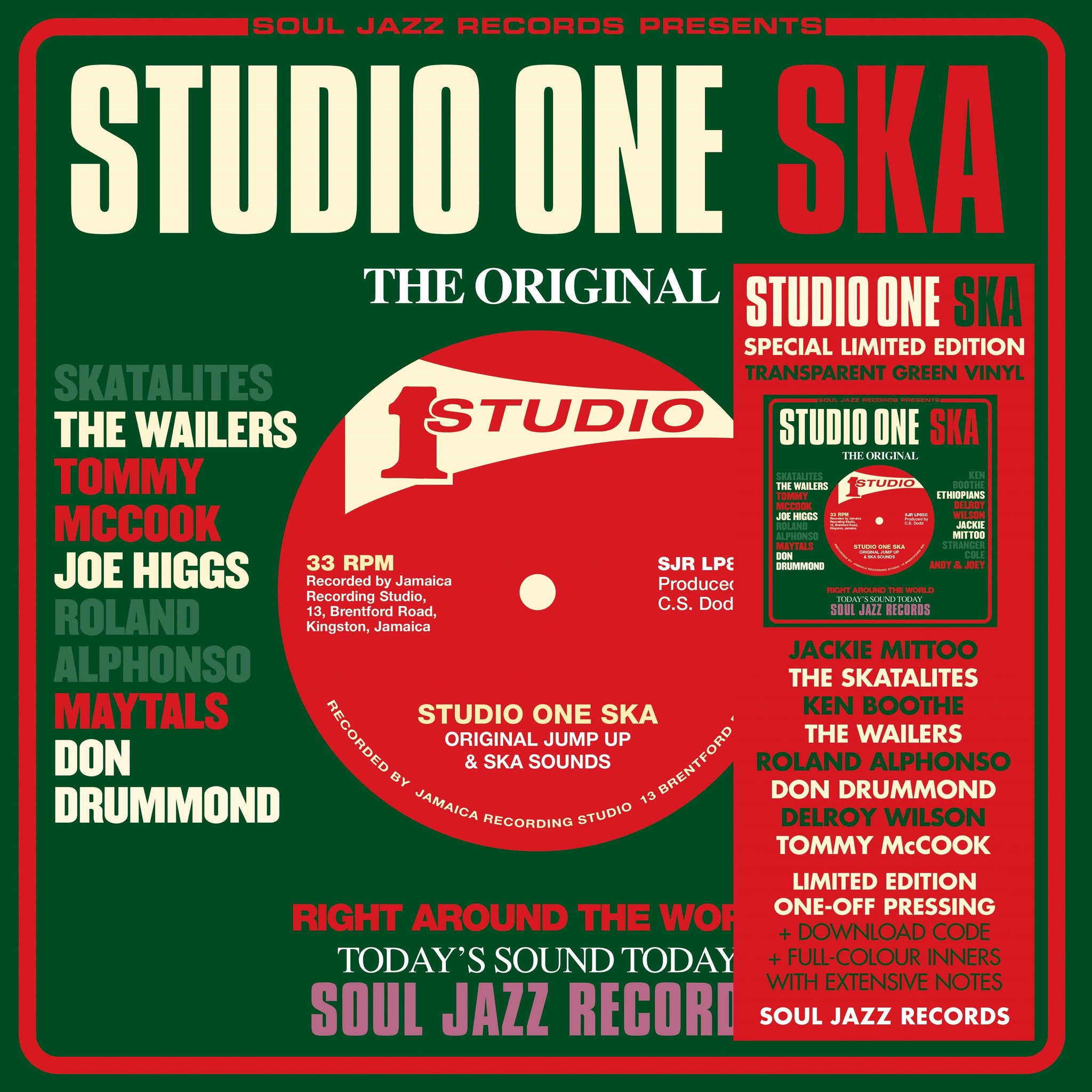 VARIOUS - Soul Jazz Records Presents: Studio One Ska 20th Anniversary Edition - 2LP - Green Vinyl [RSD23]