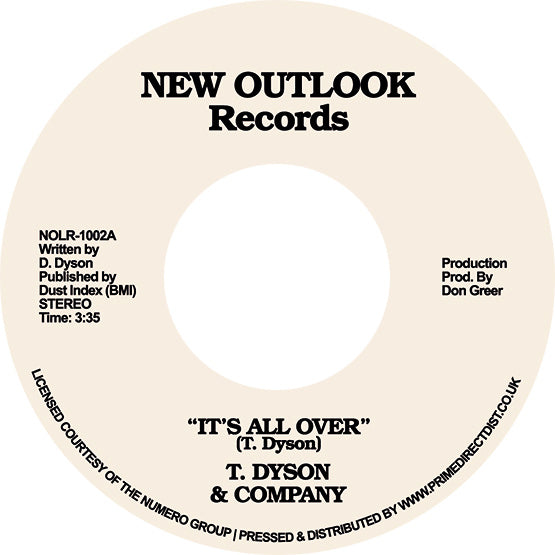 T DYSON & COMPANY - It's All Over / First Time - 7" - Vinyl [RSD2021-JUN12]