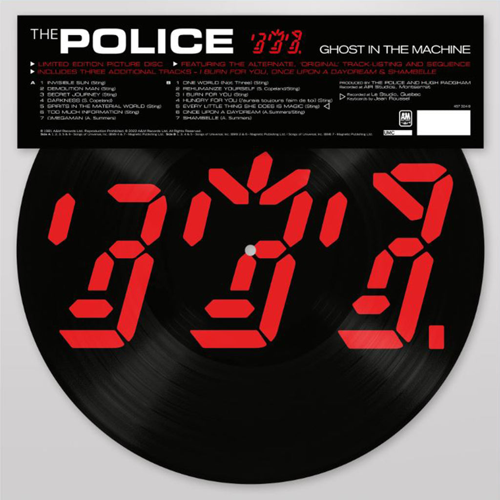 THE POLICE - Ghost In The Machine (w/ 3 Bonus Tracks) - LP - Picture Disc Vinyl