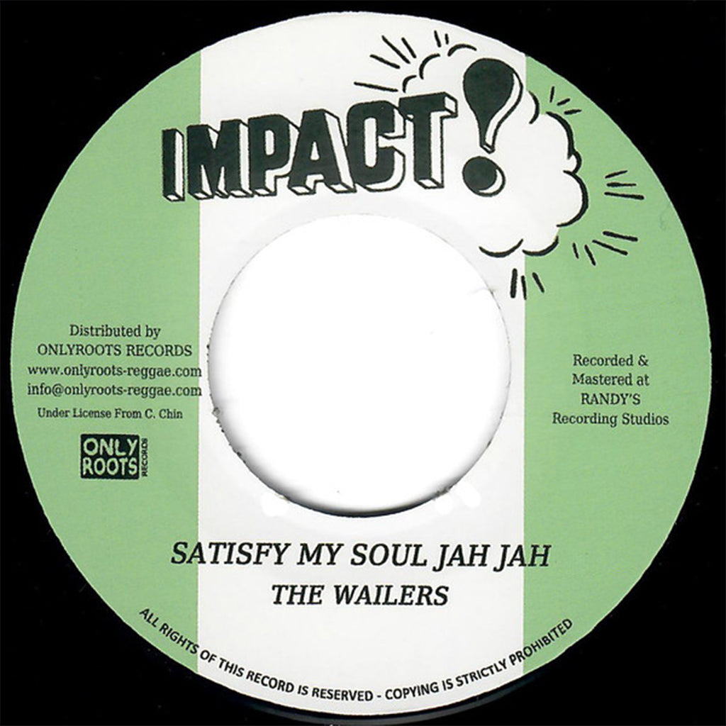 THE WAILERS - Satisfy My Soul Jah Jah / Satisfy My Soul Jah Jah Dub (Repress) - 7" - Vinyl