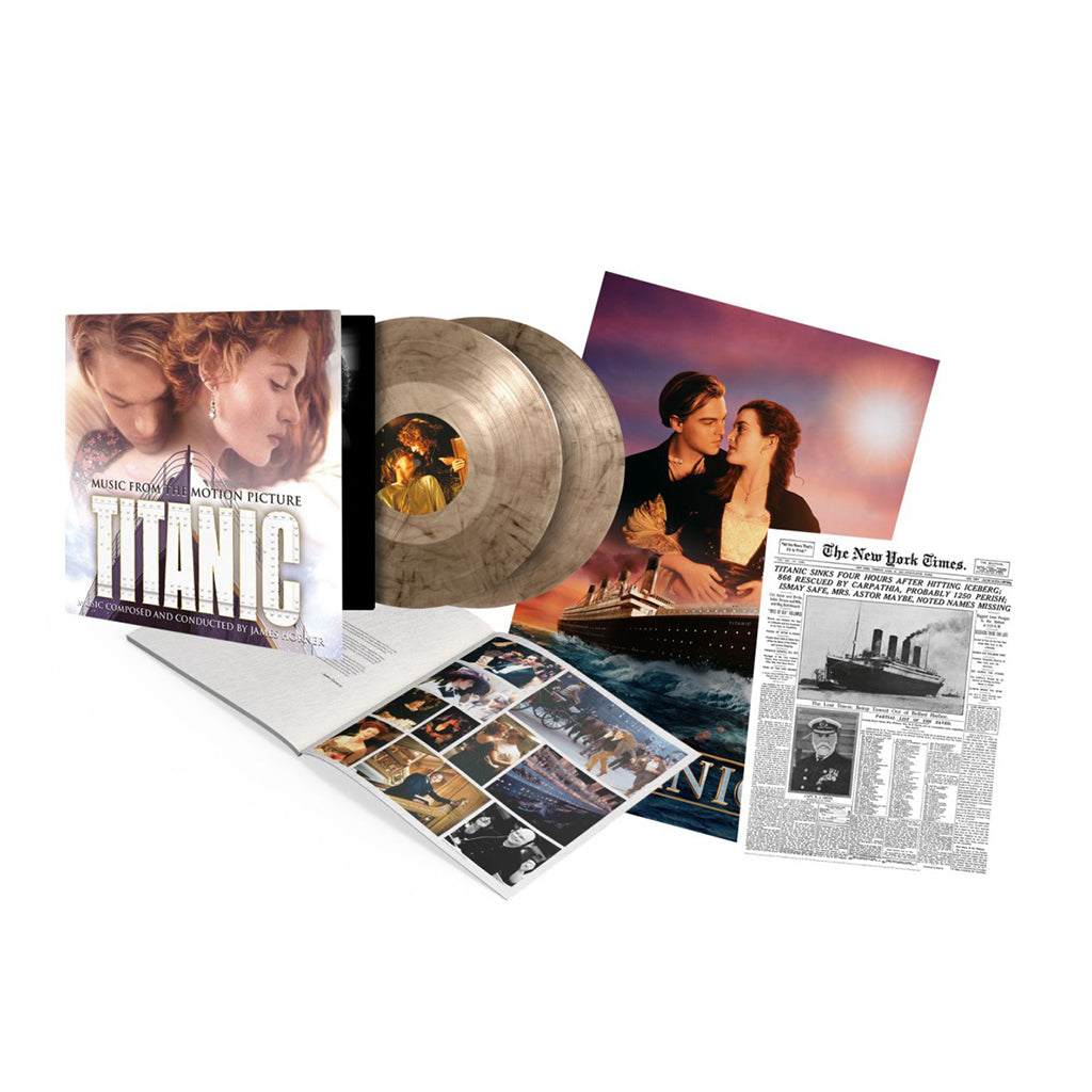 JAMES HORNER - Titanic - Original Soundtrack (2022 Reissue w/ Poster & Replica Print) - 2LP - Deluxe Gatefold 180g Smoke Coloured Vinyl