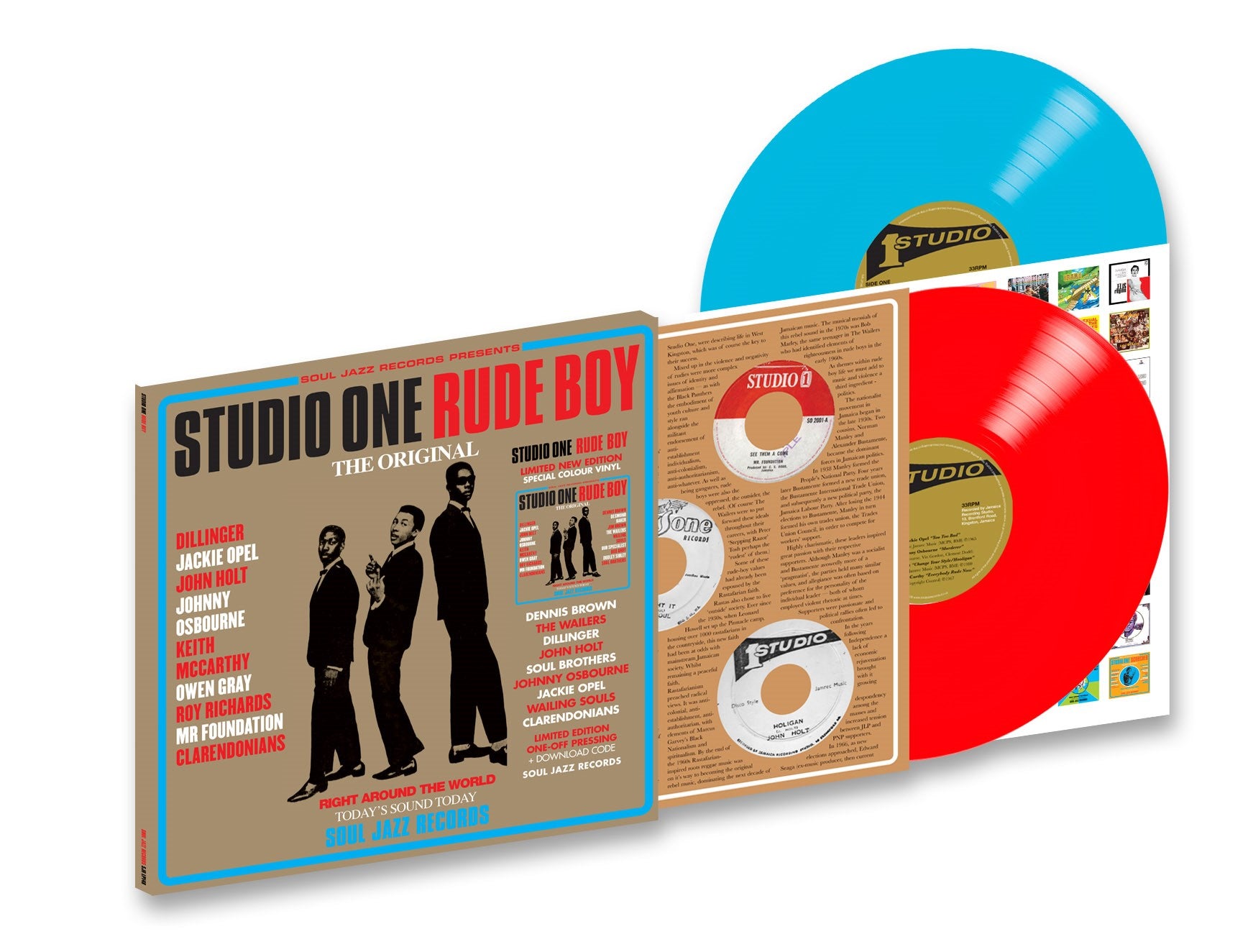 VA / SOUL JAZZ RECORDS PRESENTS - Studio One Rude Boy - 2 LP - Red and Cyan Vinyl  [RSD 2024]