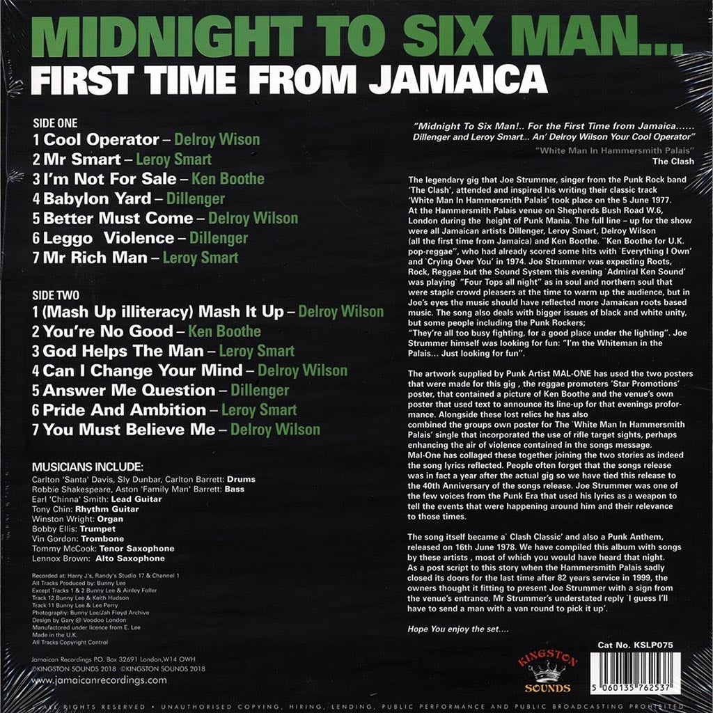 VARIOUS - Midnight To Six Man... First Time From Jamaica - LP - Vinyl