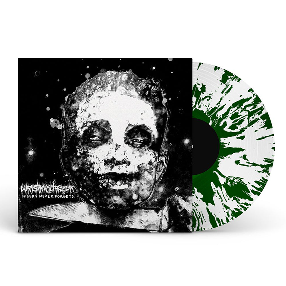 WRISTMEETRAZOR - Misery Never Forgets - LP - White W/ Fern Green Stripes Vinyl