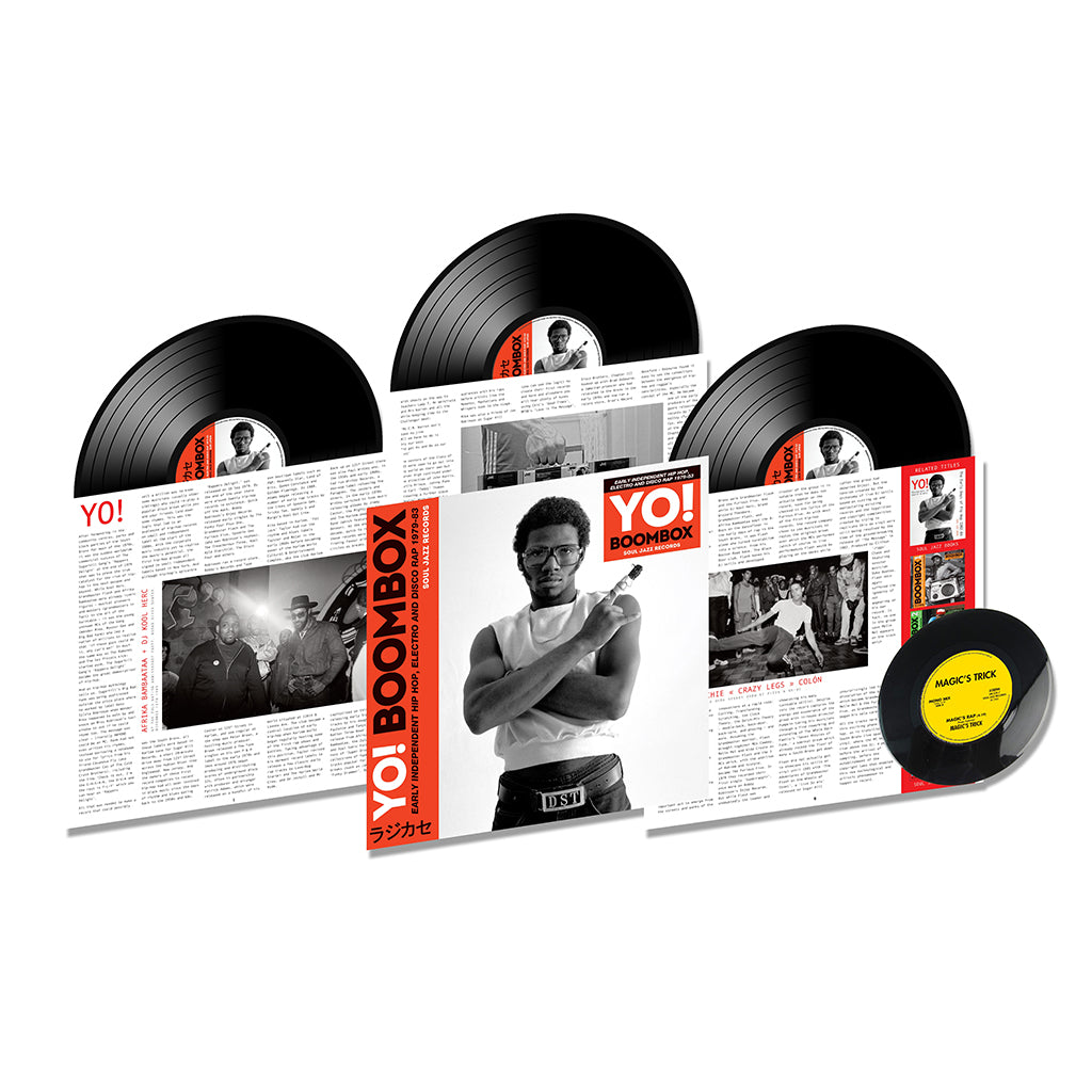 VARIOUS / SOUL JAZZ RECORDS PRESENTS - Yo! Boombox: Early Independent Hip Hop, Electro And Disco Rap 1979-83 - 3LP (w/ Bonus 7") - Deluxe Vinyl Set