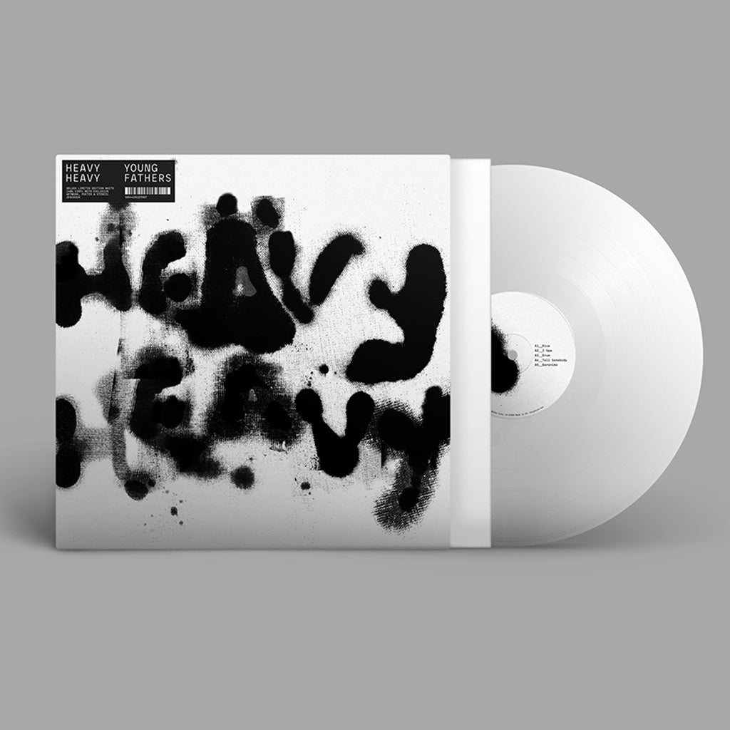 YOUNG FATHERS - Heavy Heavy - Deluxe Edition (White Handmade Sleeve w/ Fold-Out Poster & Die-Cut Stencil) - LP - White Vinyl