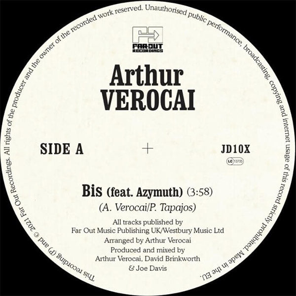 ARTHUR VEROCAI - Bis (Feat. Azymuth) - 7" - Vinyl [RSD 2021 - JUN 12th]